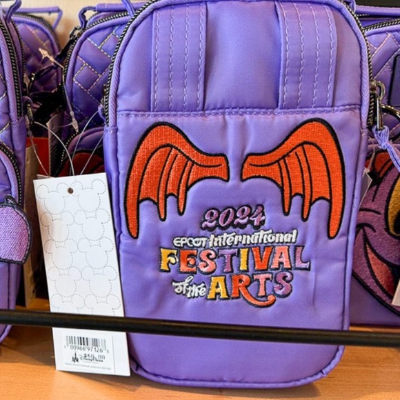 NEW 2024 Disney Epcot Festival of the Arts Figment Purple Lug Crossbody Mini Bag - Picture 2 of 2